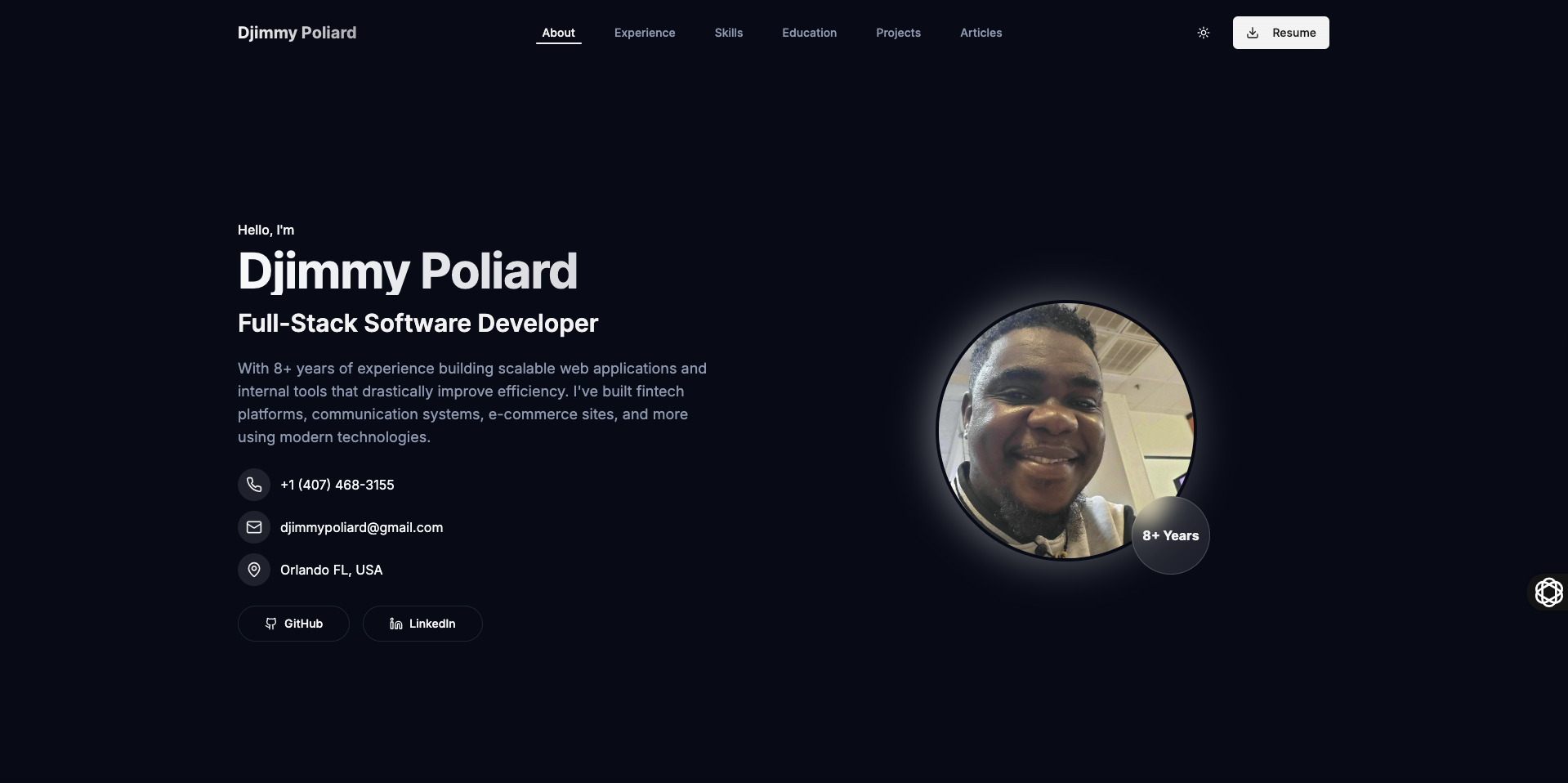 Djimmy Poliard Developer Portfolio